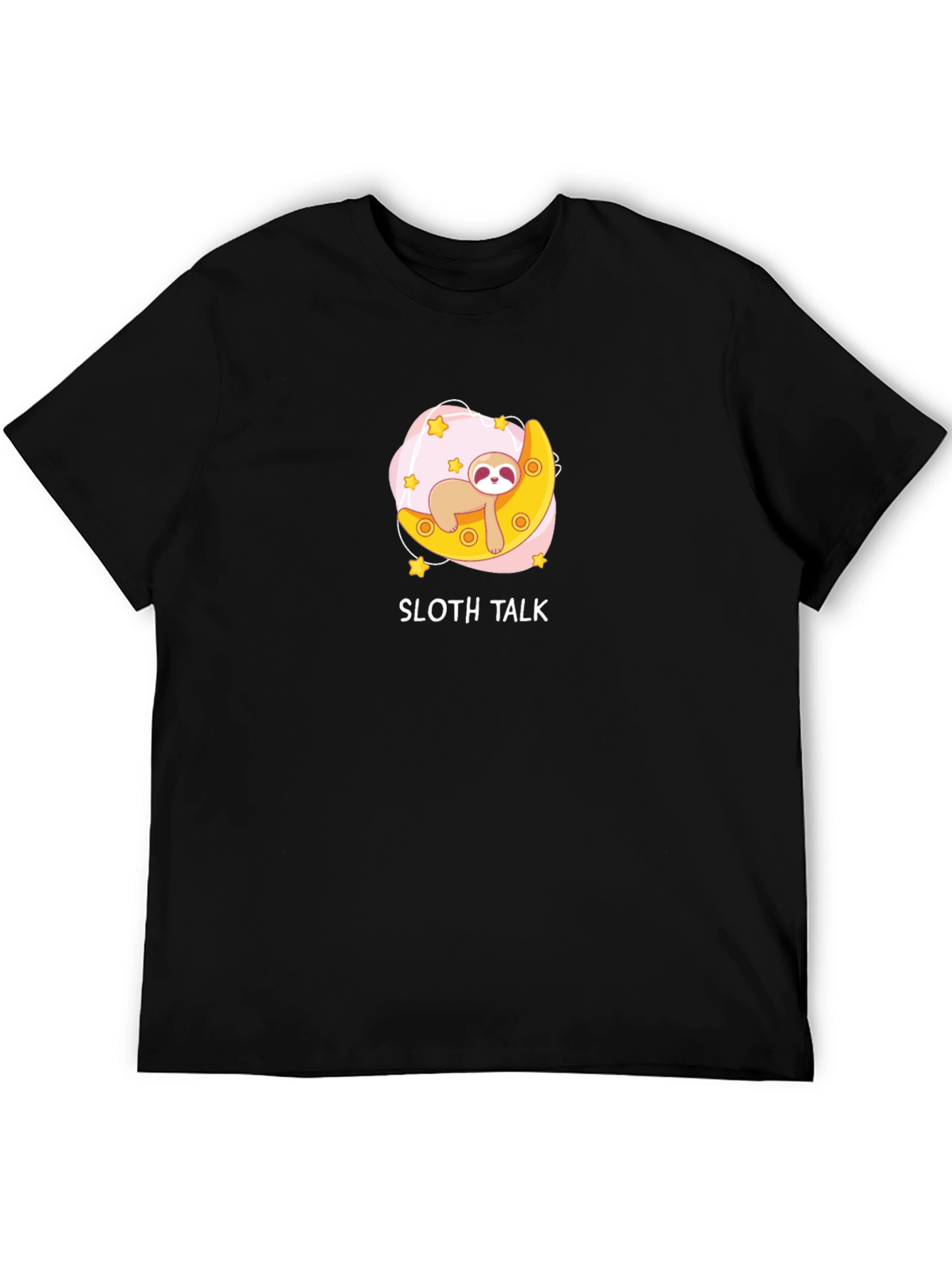 Sloth Talk Black Graphic T-Shirt