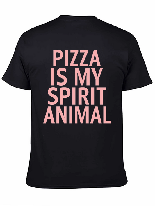 Pizza Is My Spirit Animal Black T-Shirt