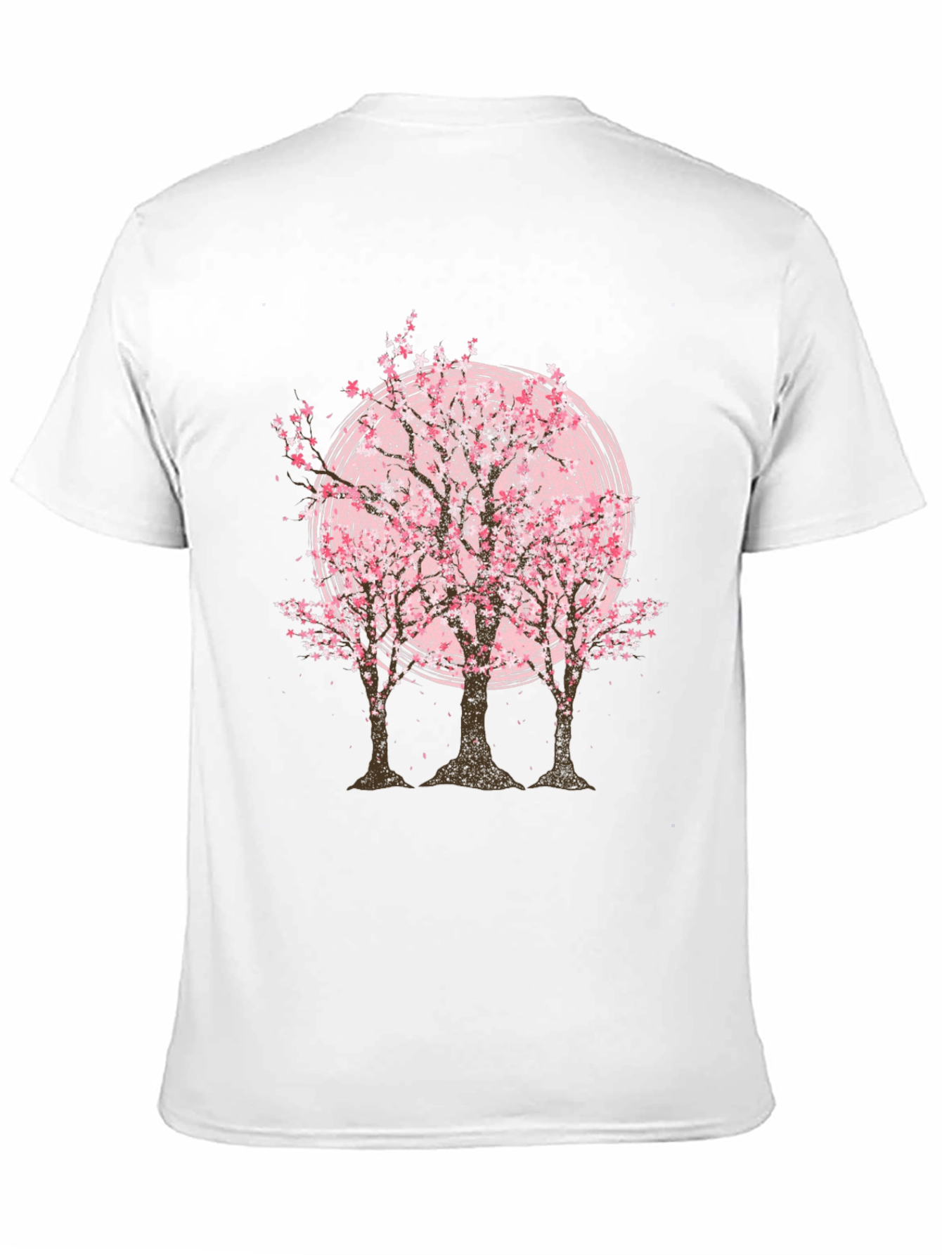 Cherry Blossom Tree Graphic Tee - Black Cotton T-Shirt