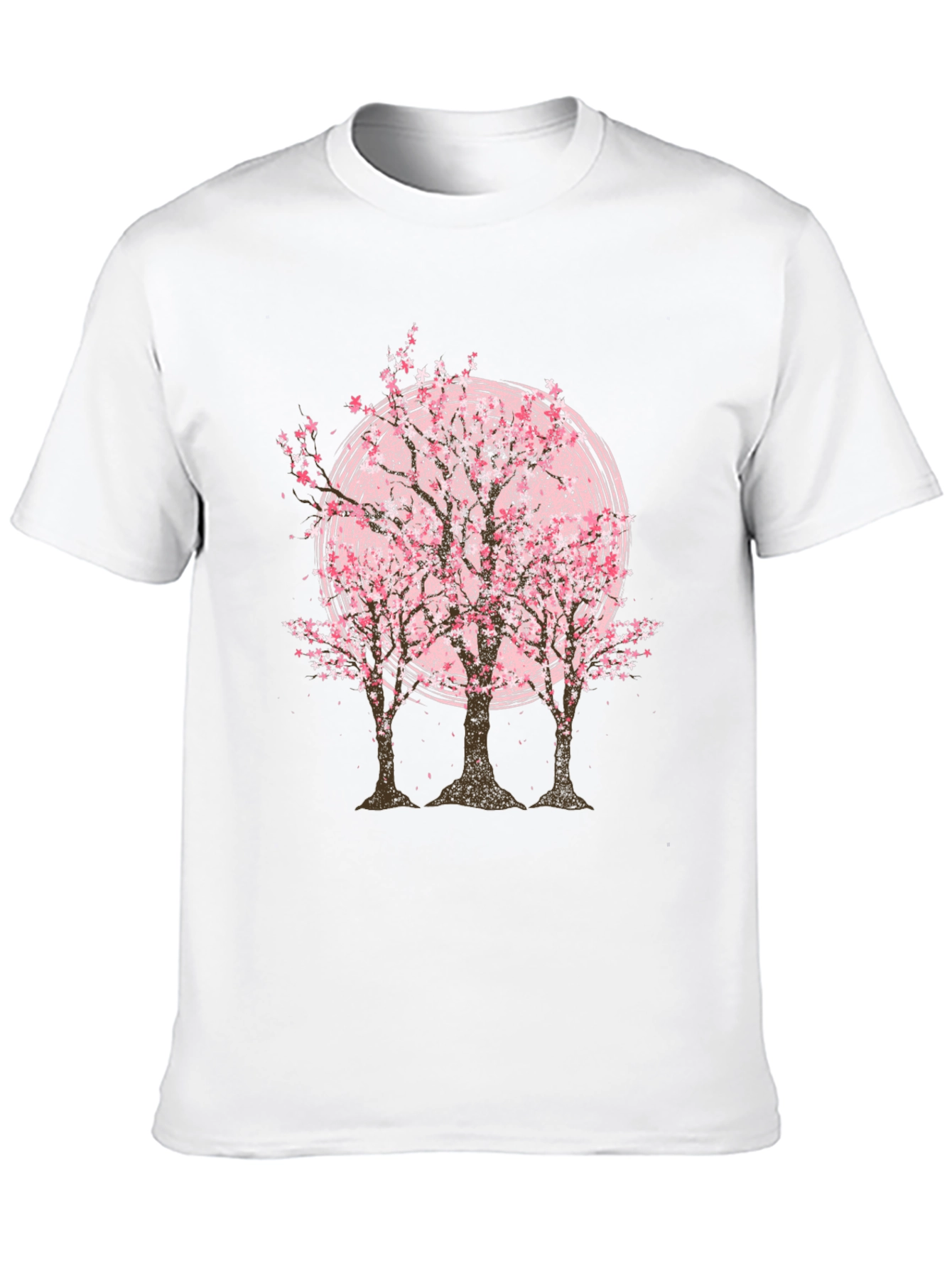 Cherry Blossom Tree Graphic Tee - Black Cotton T-Shirt