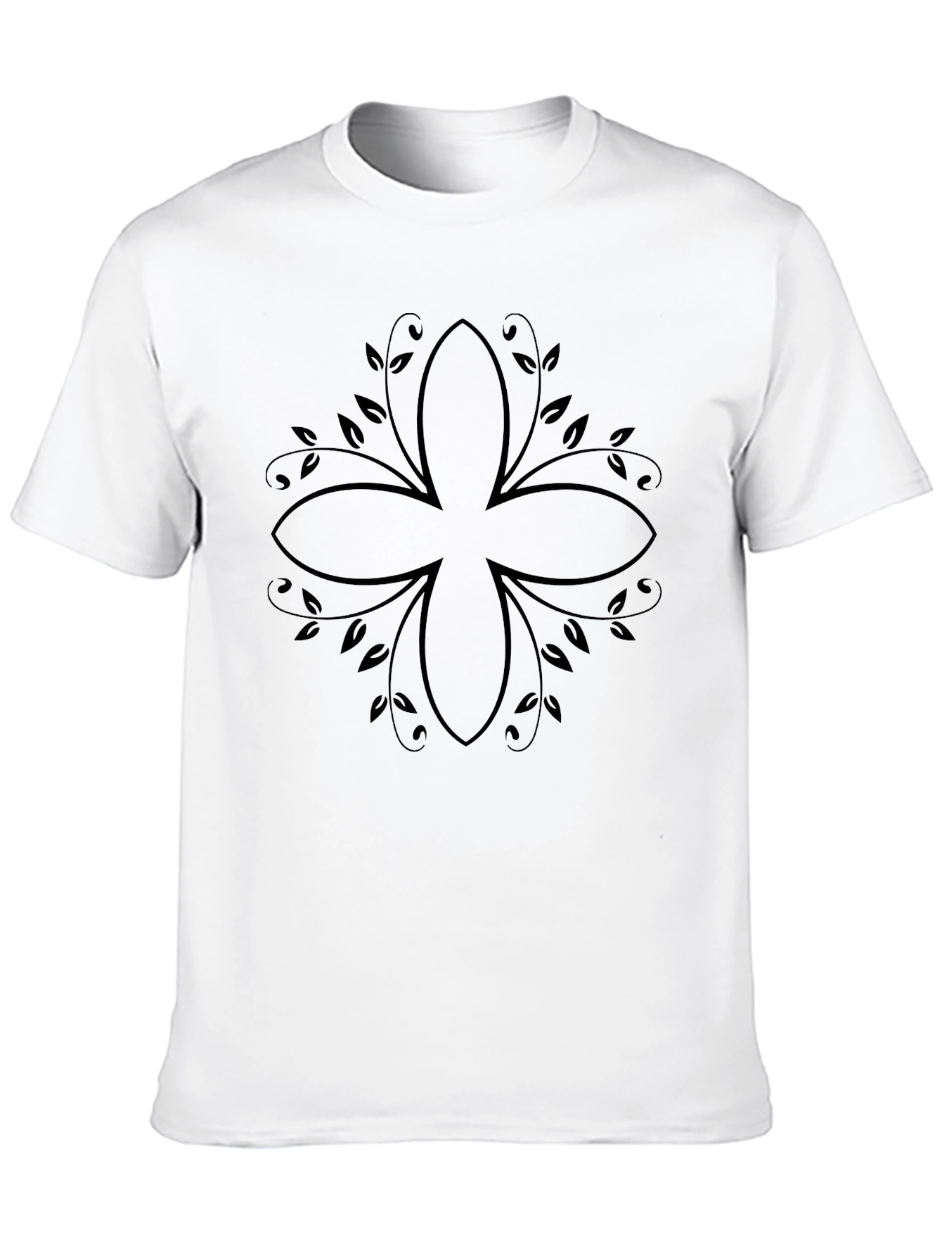 Floral Black Graphic Tee - Modern Style