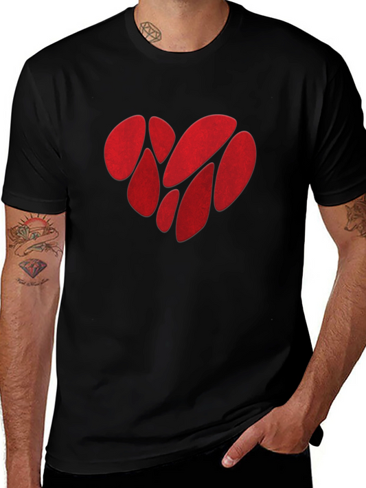 Abstract Heart Graphic Tee - Mens Black T-Shirt