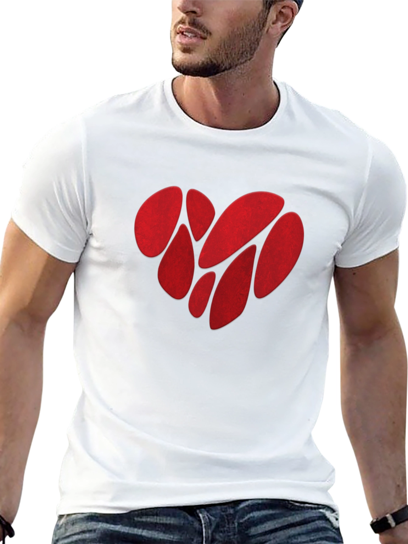 Abstract Heart Graphic Tee - Mens Black T-Shirt