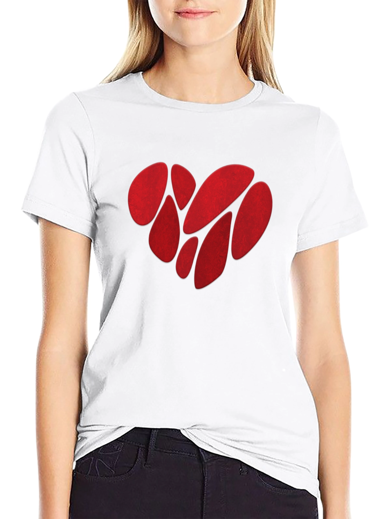 Abstract Heart Graphic Tee - Mens Black T-Shirt