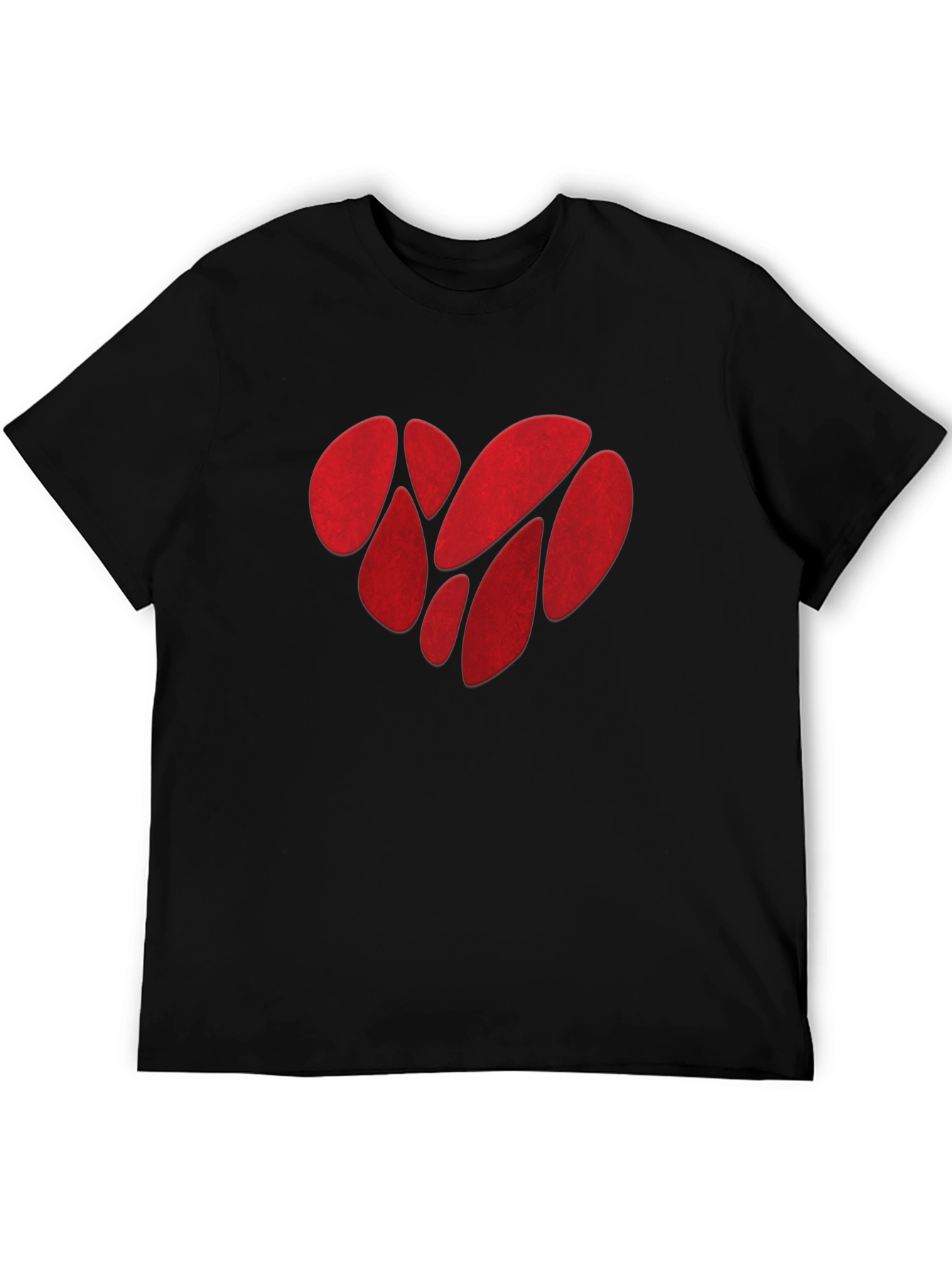 Abstract Heart Graphic Tee - Mens Black T-Shirt