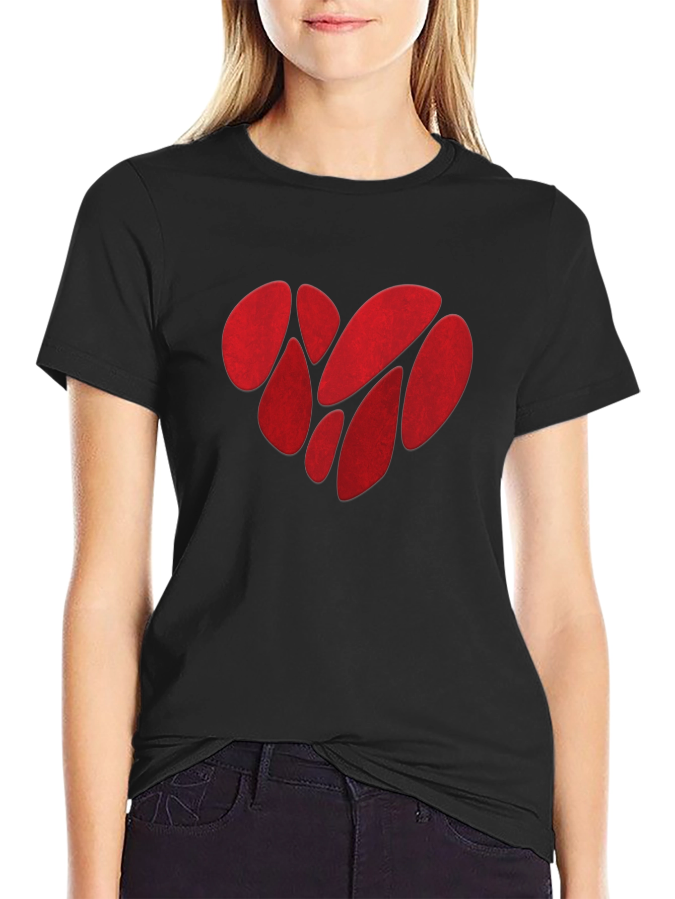 Abstract Heart Graphic Tee - Mens Black T-Shirt