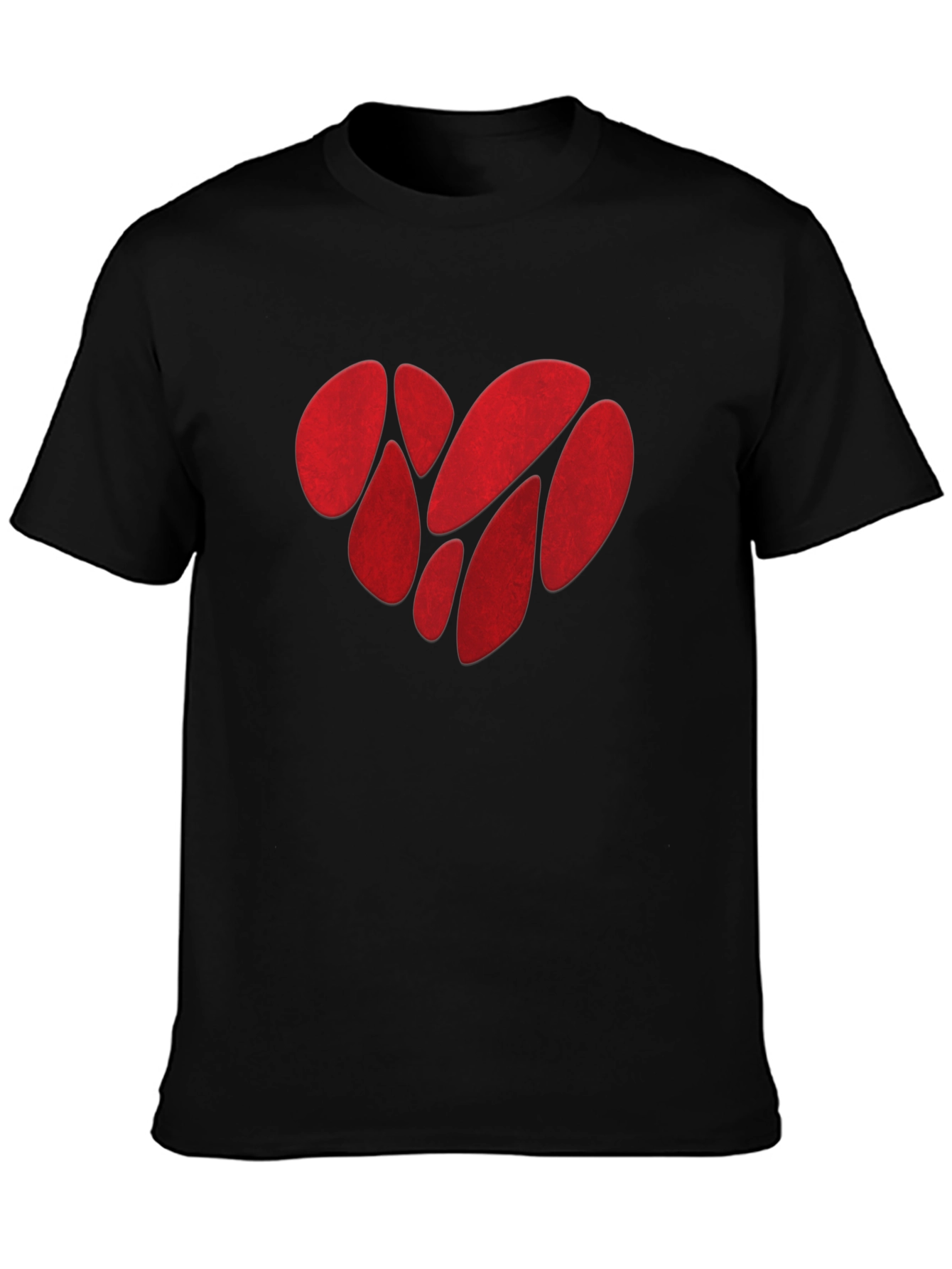 Abstract Heart Graphic Tee - Mens Black T-Shirt