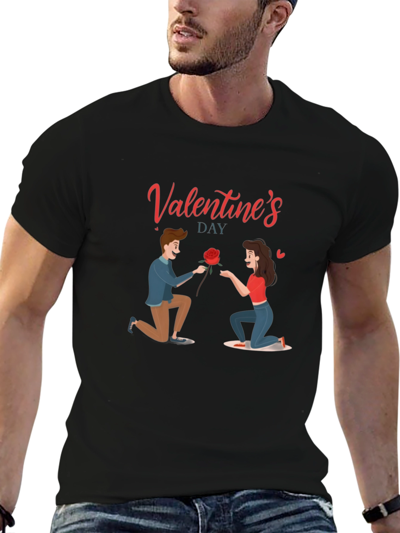 Valentines Day Graphic Tee - Love Proposal Design