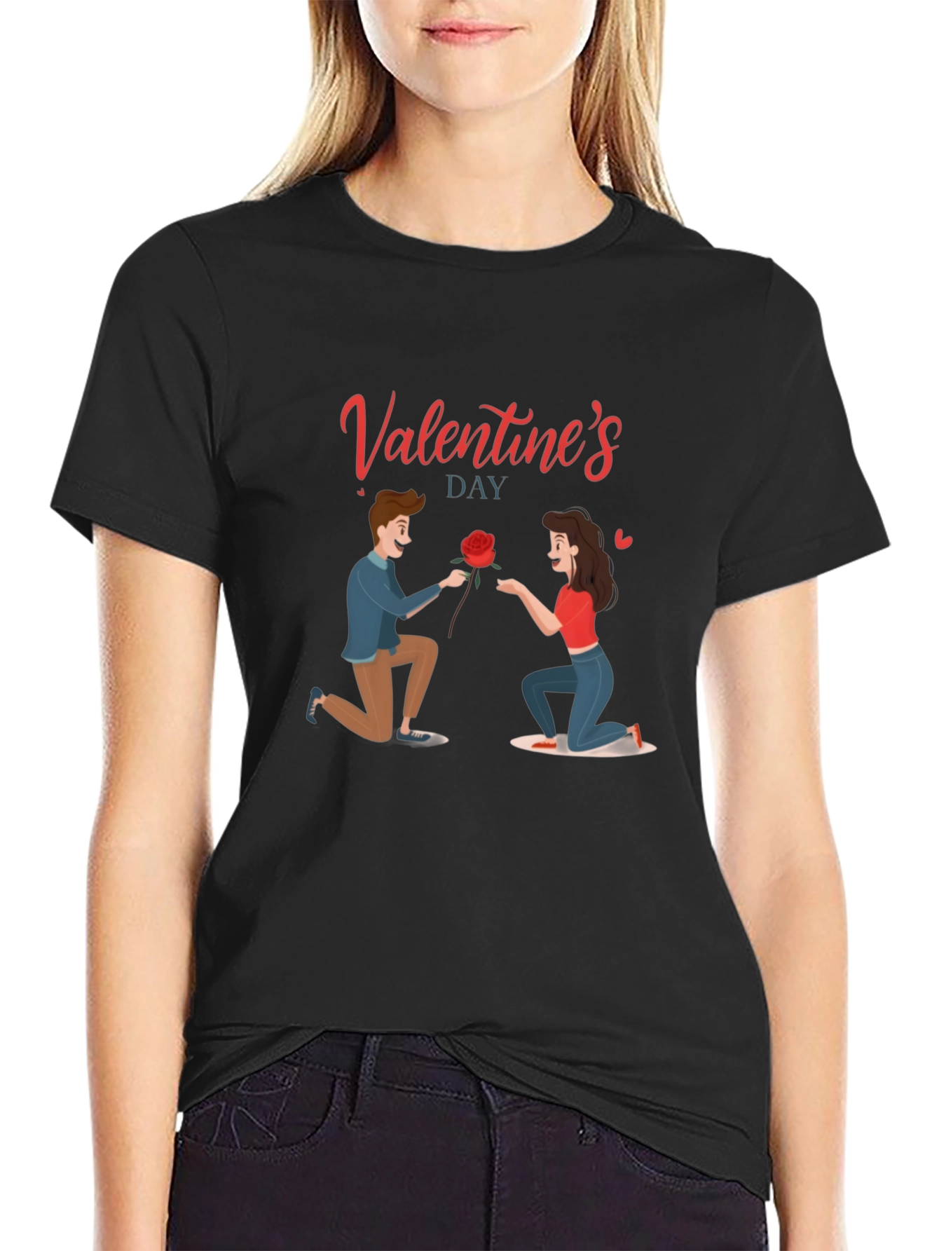 Valentines Day Graphic Tee - Love Proposal Design