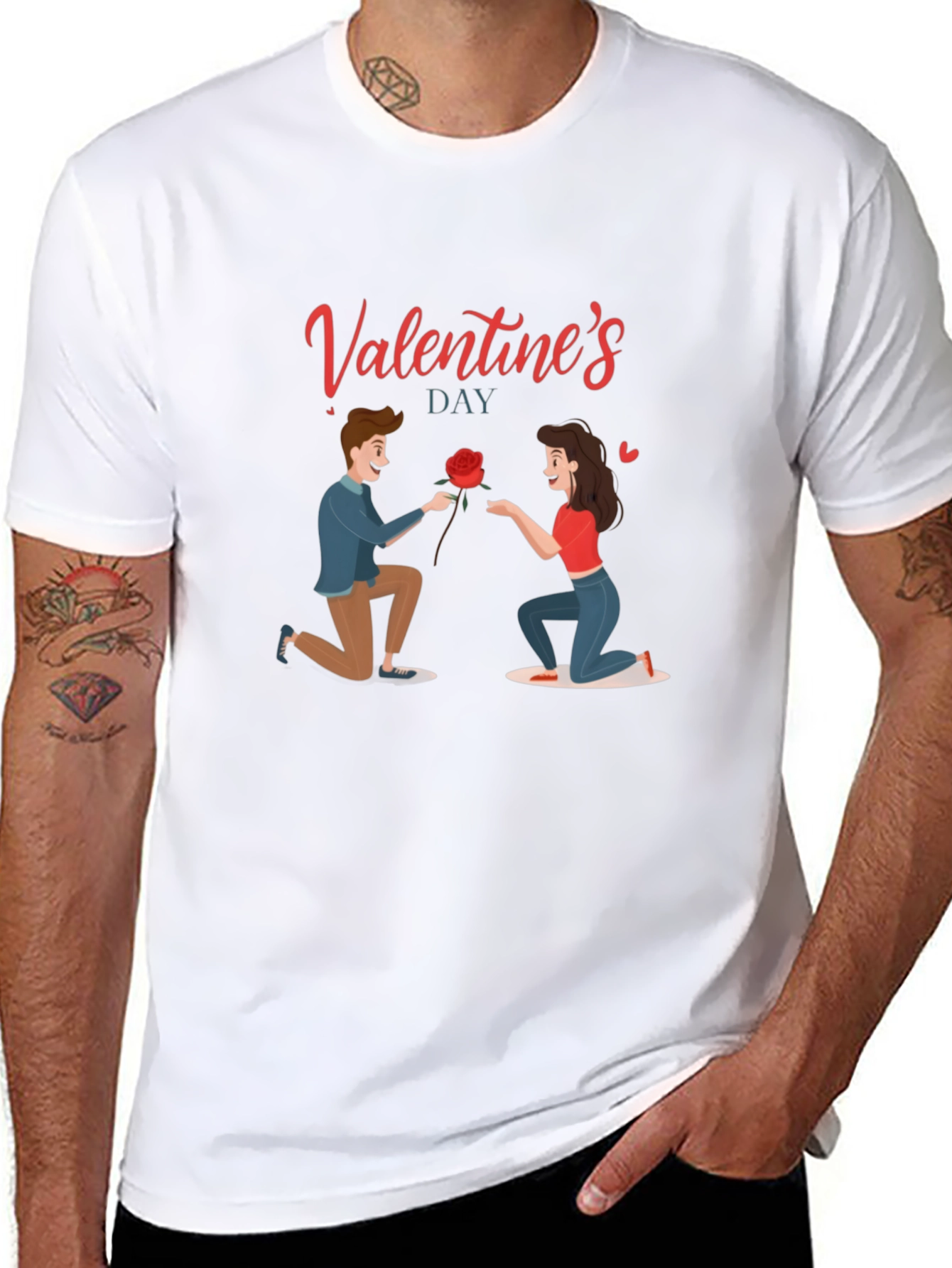 Valentines Day Graphic Tee - Love Proposal Design