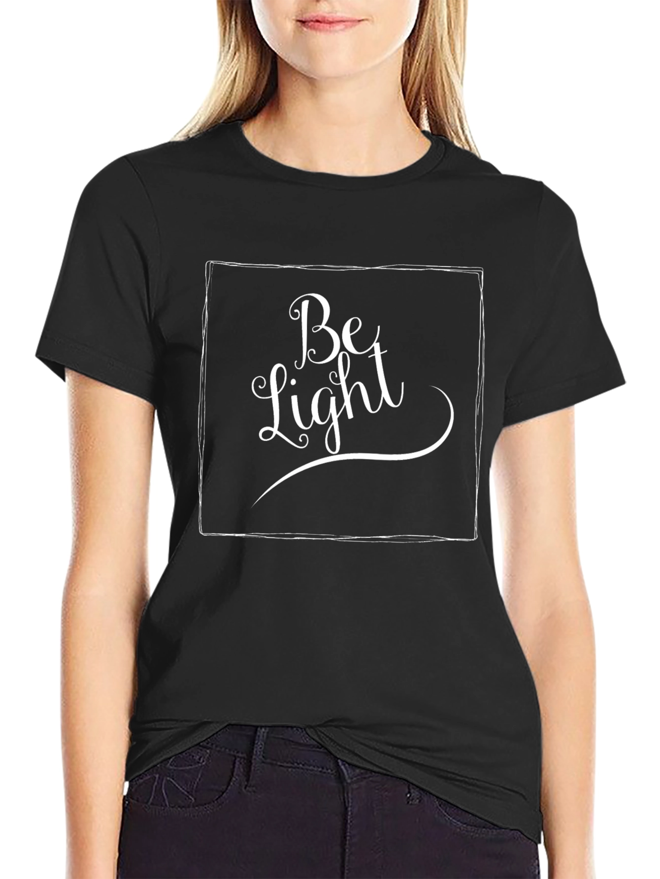 Be Light Graphic Tee - Stylish Black Cotton T-Shirt