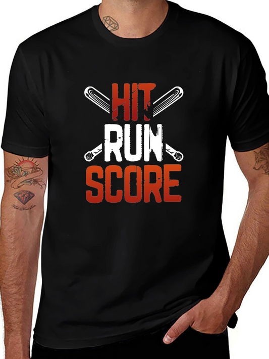 Hit Run Score Baseball T-Shirt