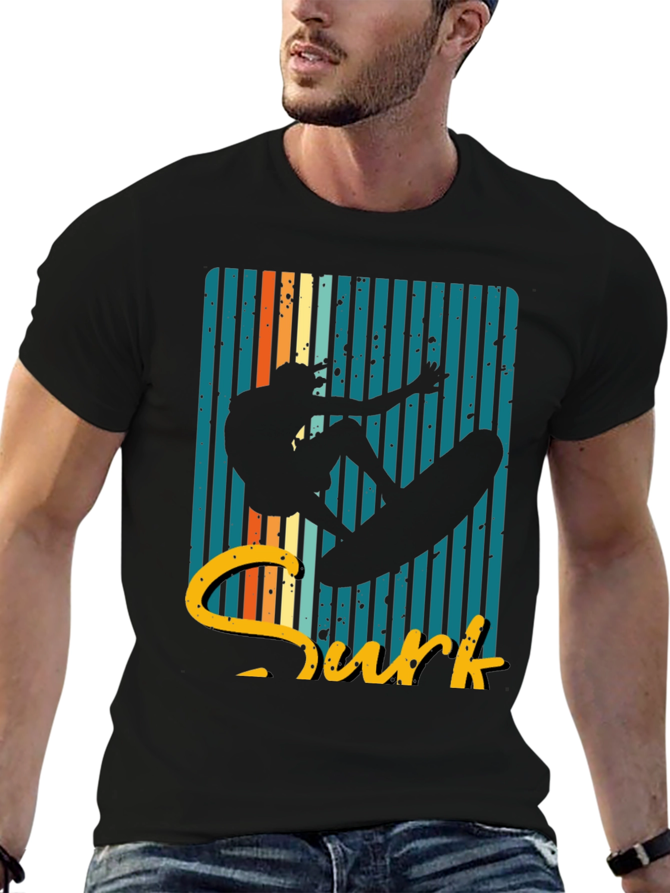Retro Surf Graphic Tee - Black