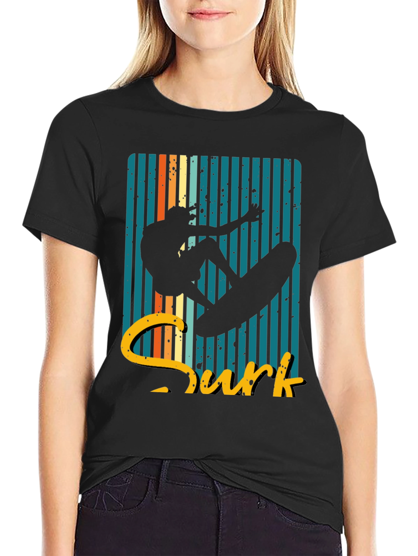 Retro Surf Graphic Tee - Black