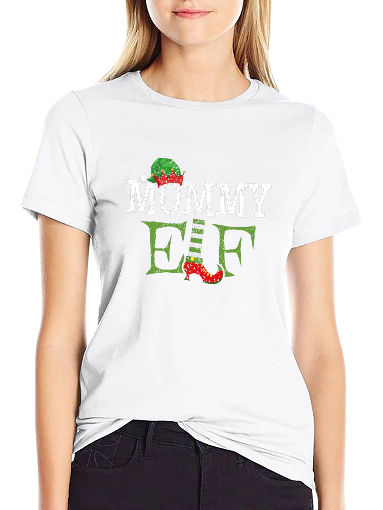 Mommy Elf Christmas Holiday T-Shirt