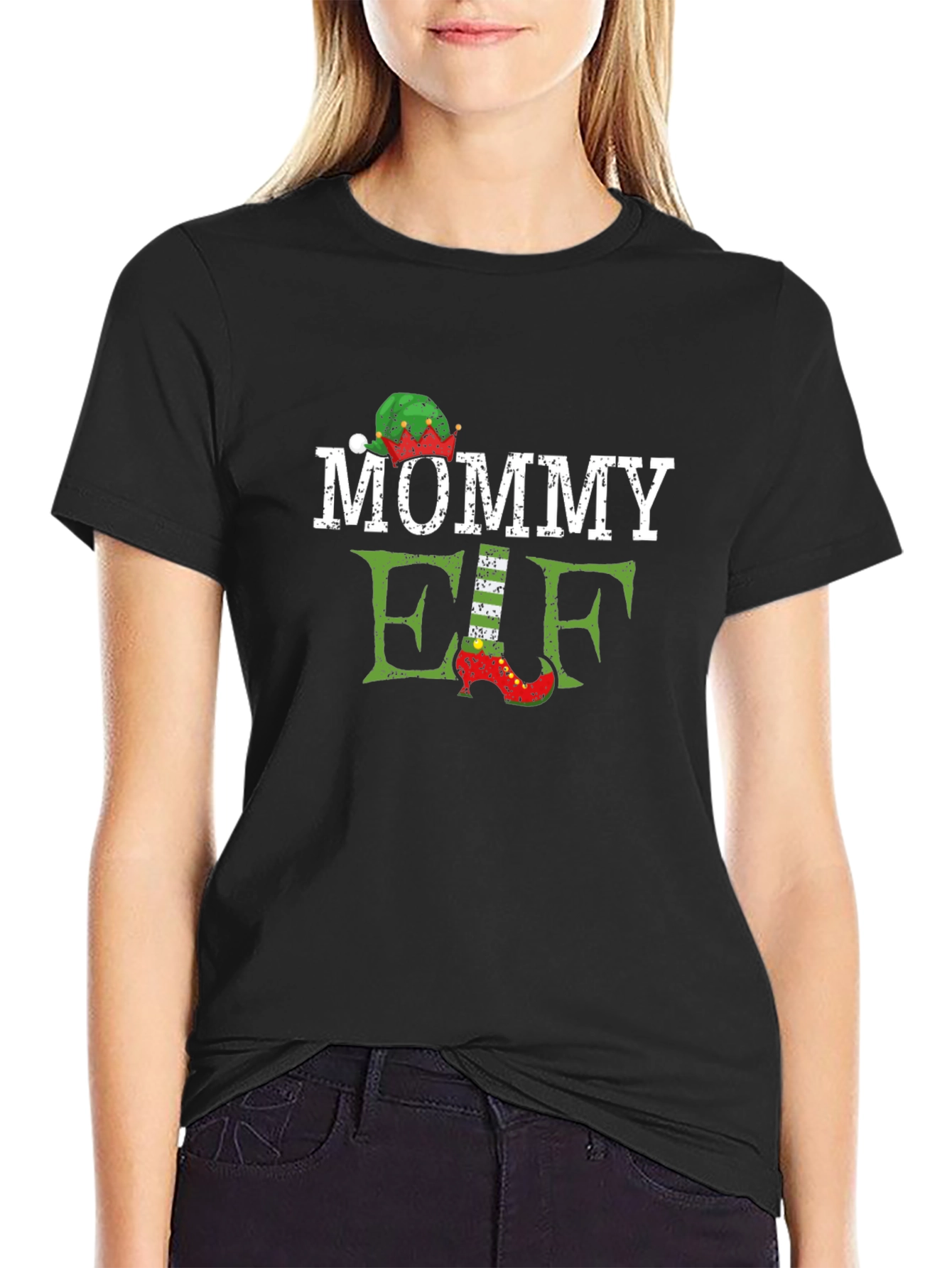 Mommy Elf Christmas Holiday T-Shirt