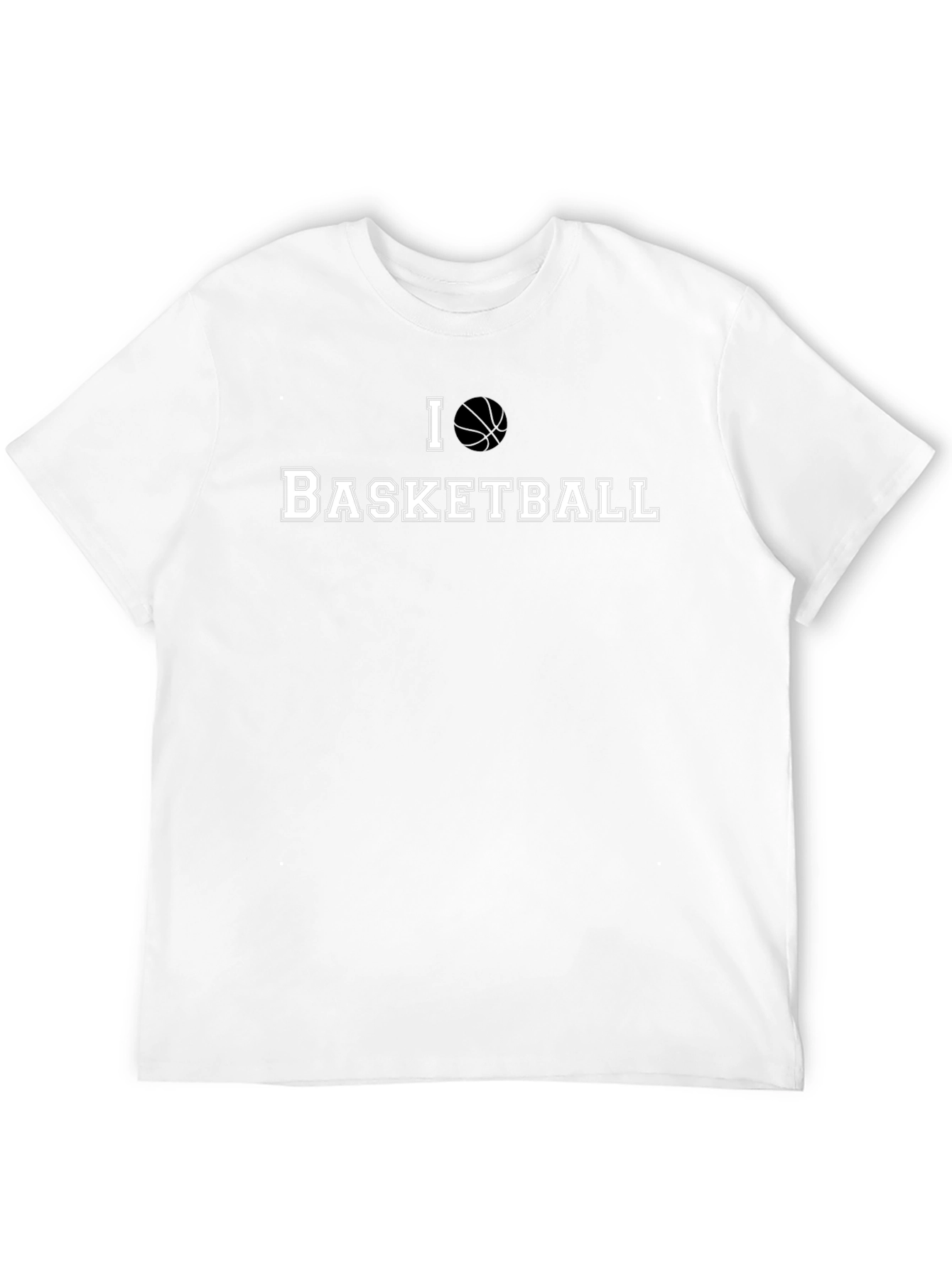 I Love Basketball Black Graphic T-Shirt