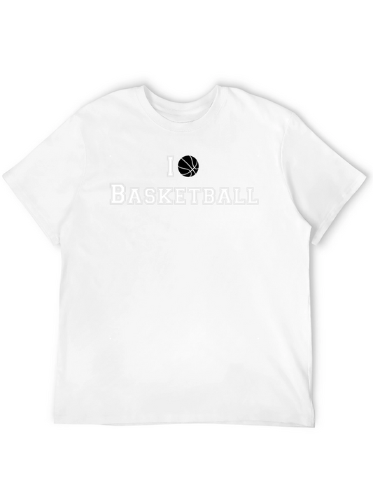 I Love Basketball Black Graphic T-Shirt