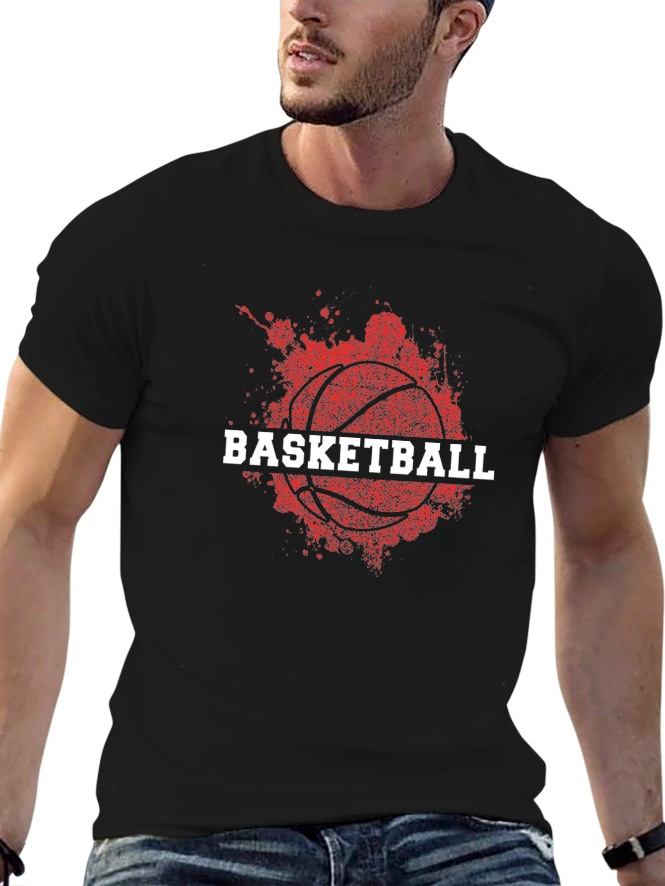Basketball Graphic Tee - Sporty Black T-Shirt