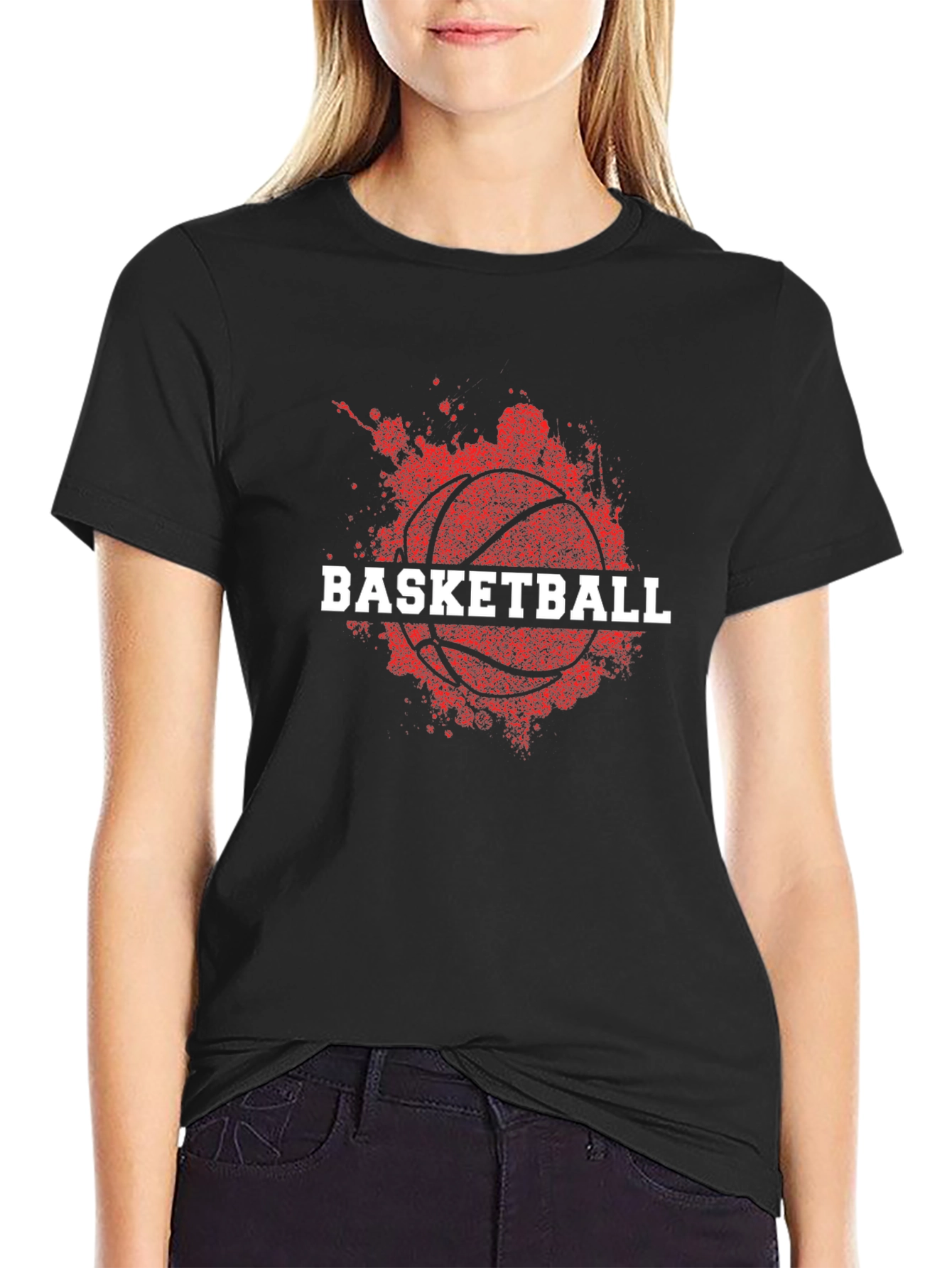 Basketball Graphic Tee - Sporty Black T-Shirt