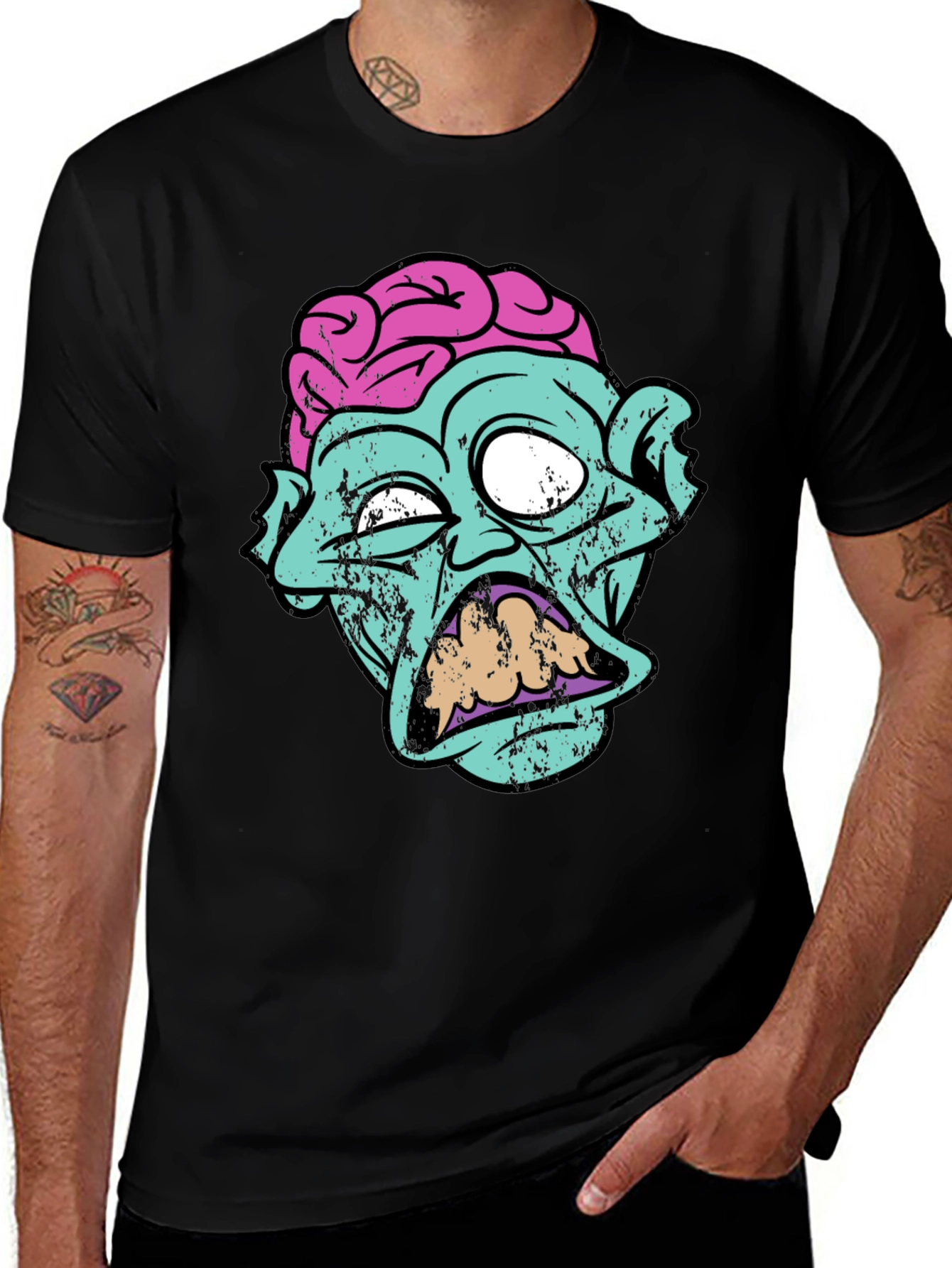 Zombie Brain Graphic Tee - Creepy Cool T-Shirt