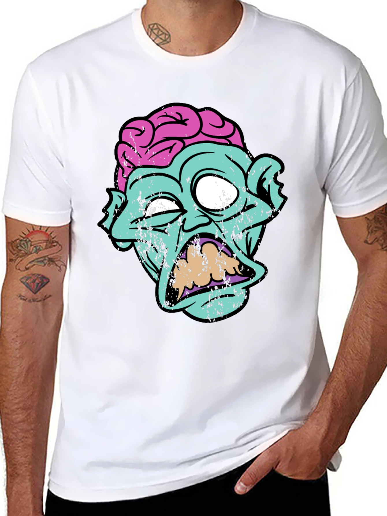 Zombie Brain Graphic Tee - Creepy Cool T-Shirt