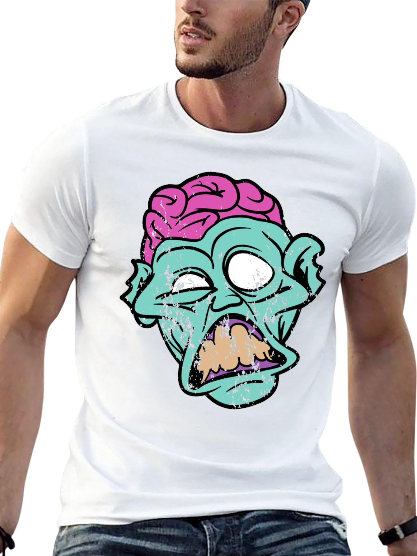 Zombie Brain Graphic Tee - Creepy Cool T-Shirt
