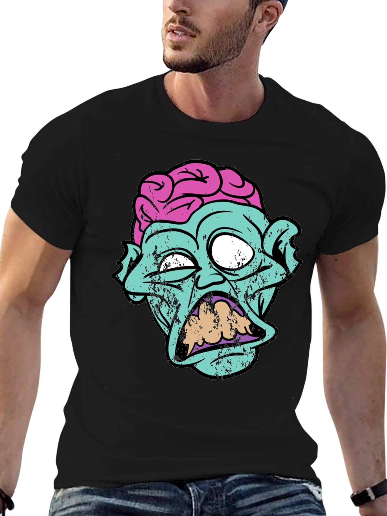 Zombie Brain Graphic Tee - Creepy Cool T-Shirt