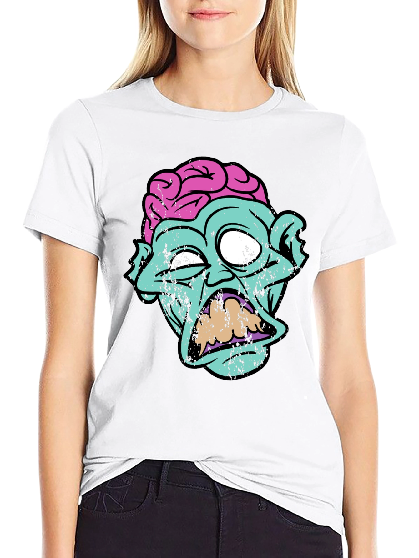 Zombie Brain Graphic Tee - Creepy Cool T-Shirt