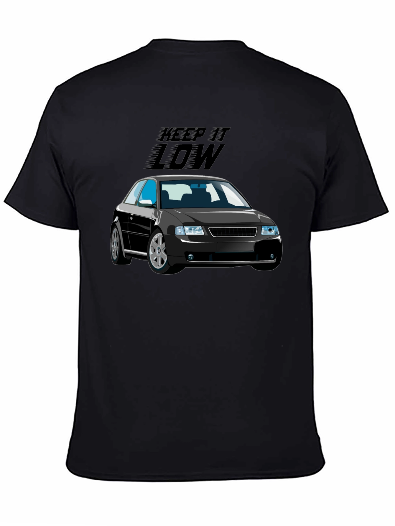 Keep It Low Car Graphic Black T-Shirt