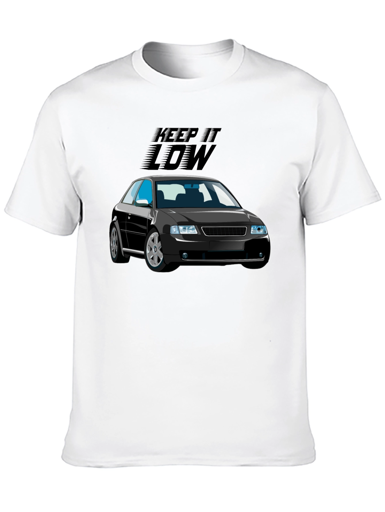 Keep It Low Car Graphic Black T-Shirt