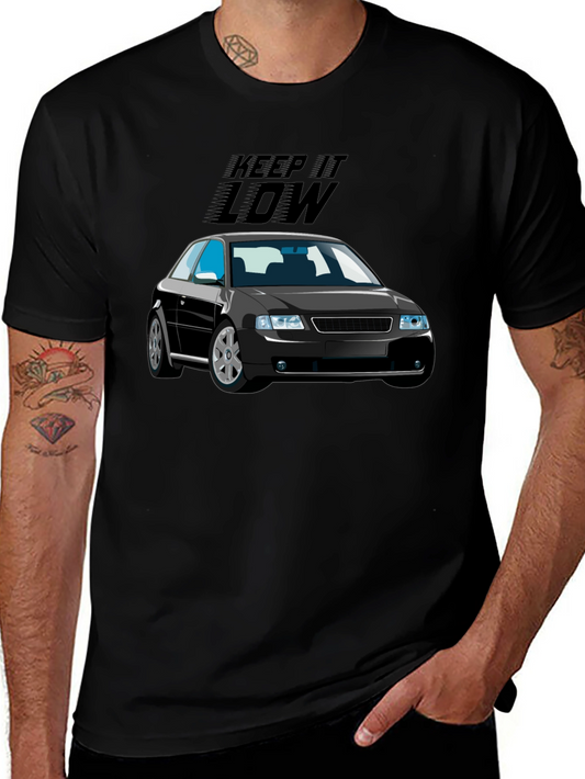 Keep It Low Car Graphic Black T-Shirt