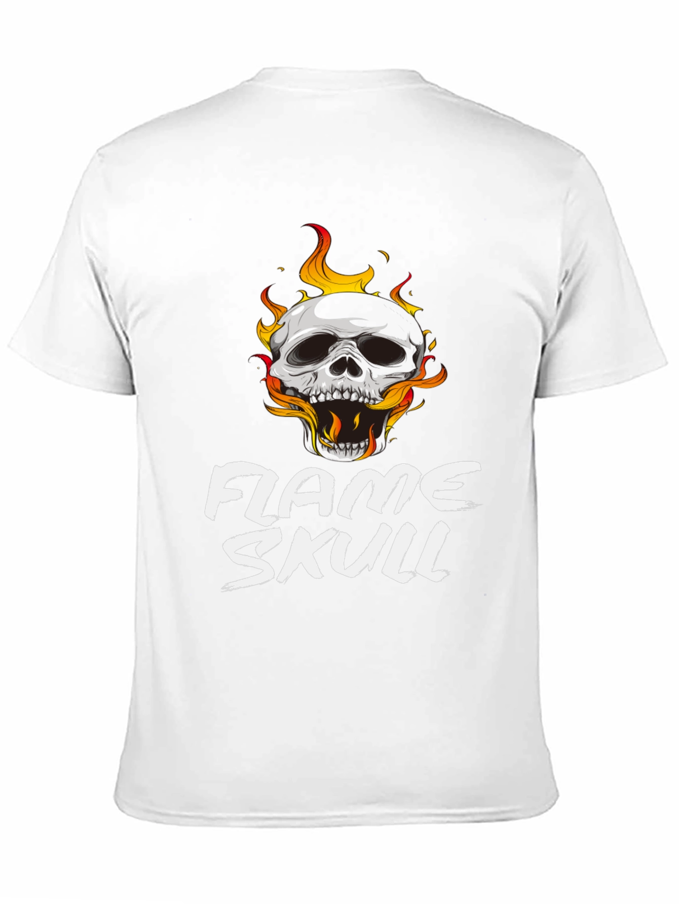 Flame Skull Graphic Black T-Shirt