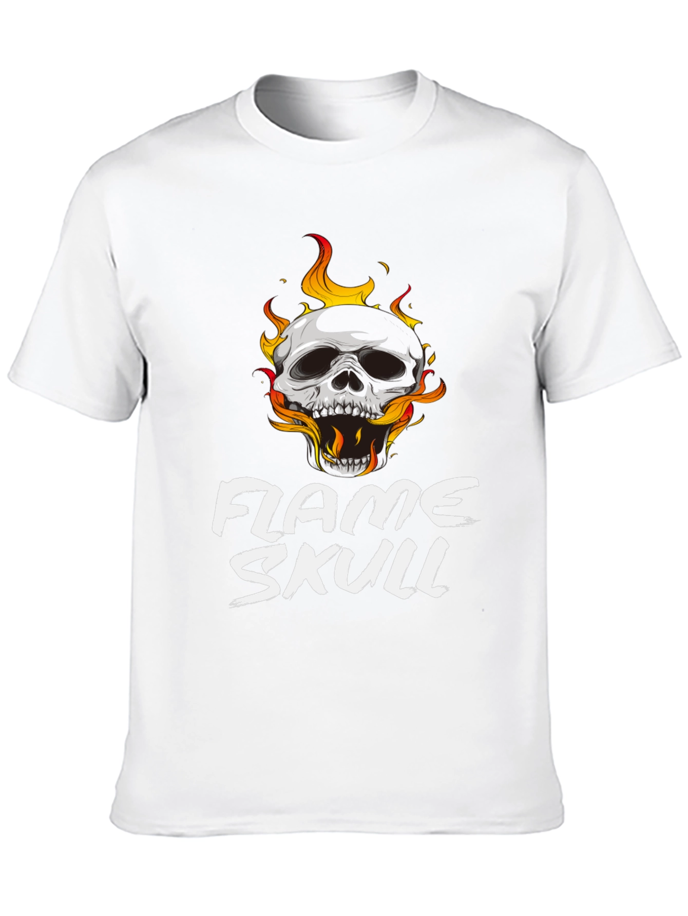 Flame Skull Graphic Black T-Shirt