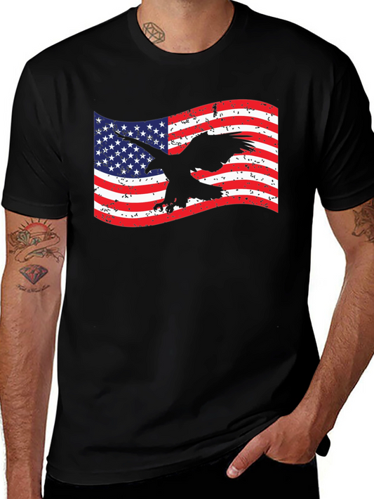 American Flag Eagle Graphic T-Shirt