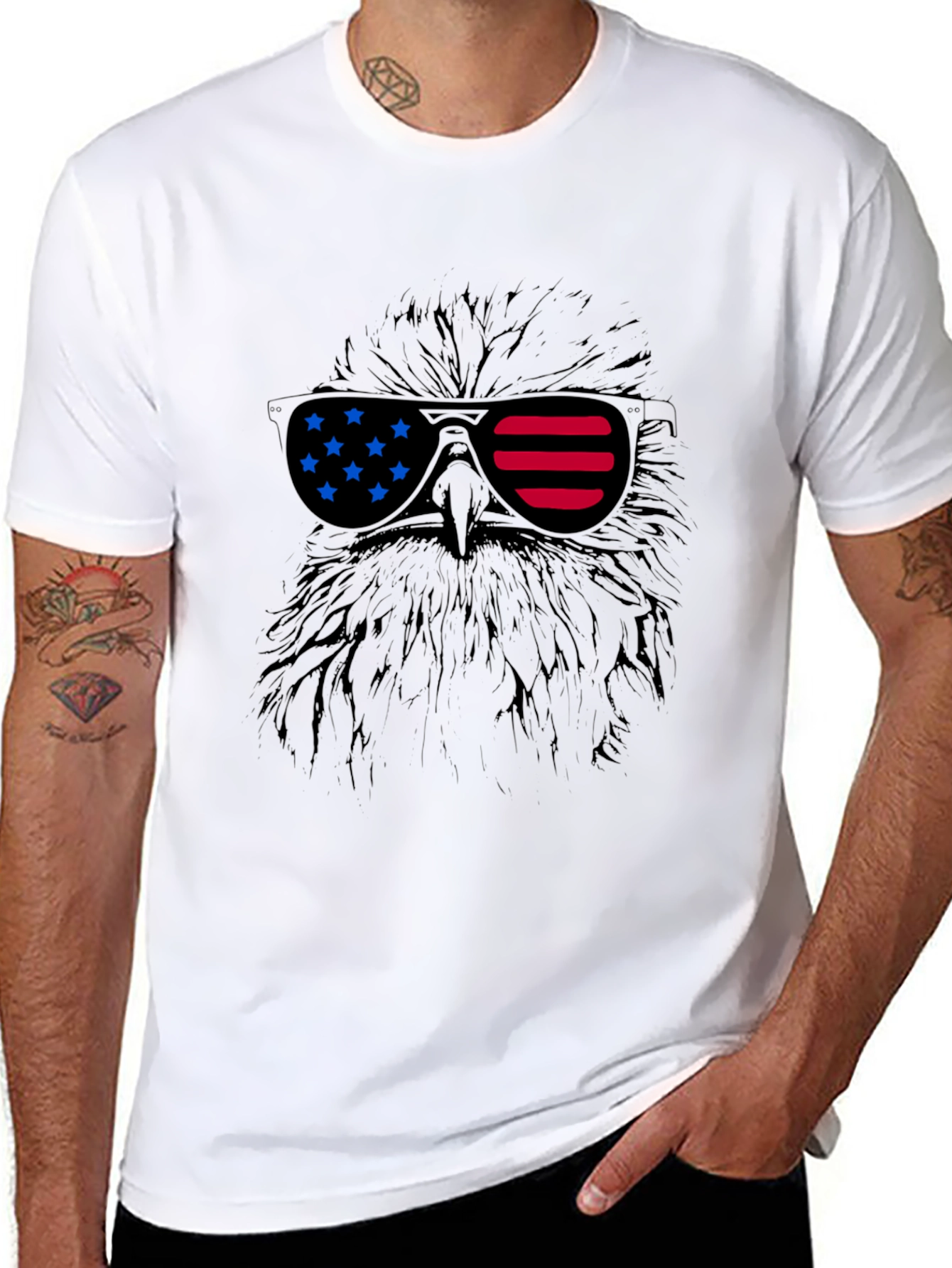American Eagle Patriotic Sunglasses T-Shirt
