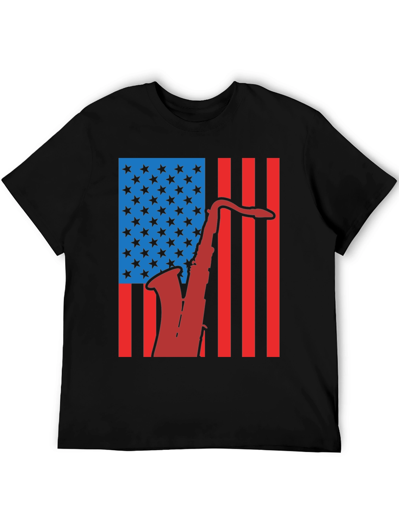 American Flag Saxophone Graphic Tee