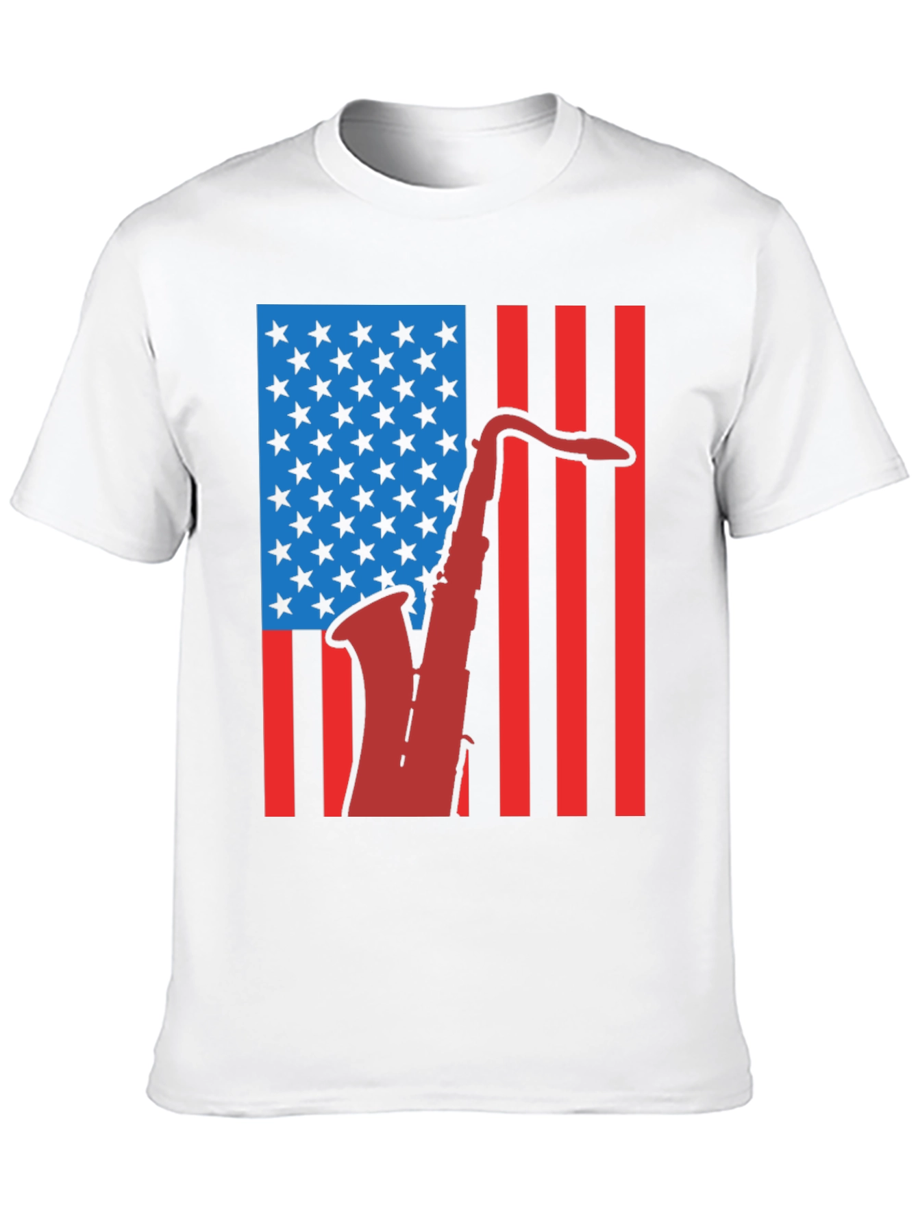 American Flag Saxophone Graphic Tee