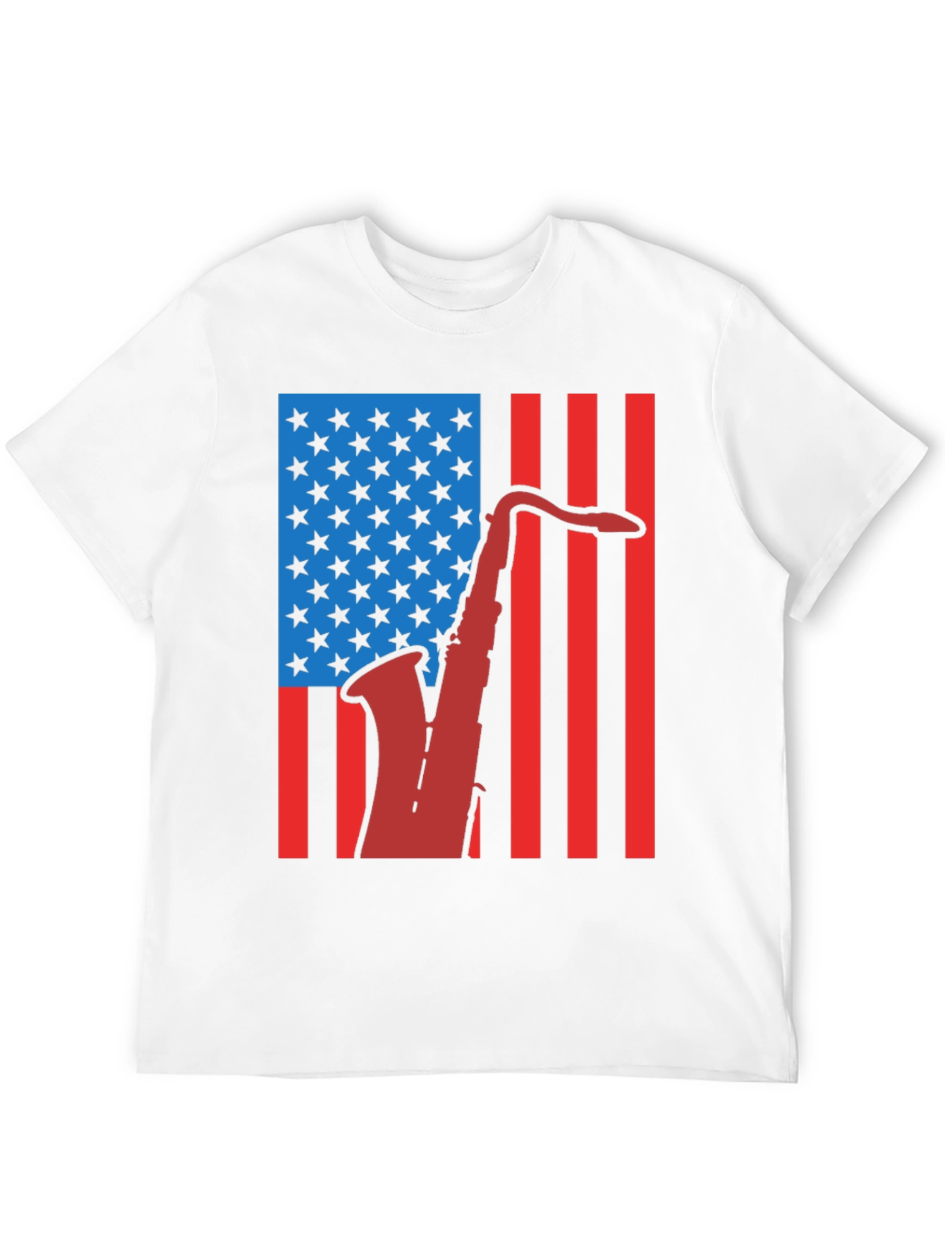 American Flag Saxophone Graphic Tee