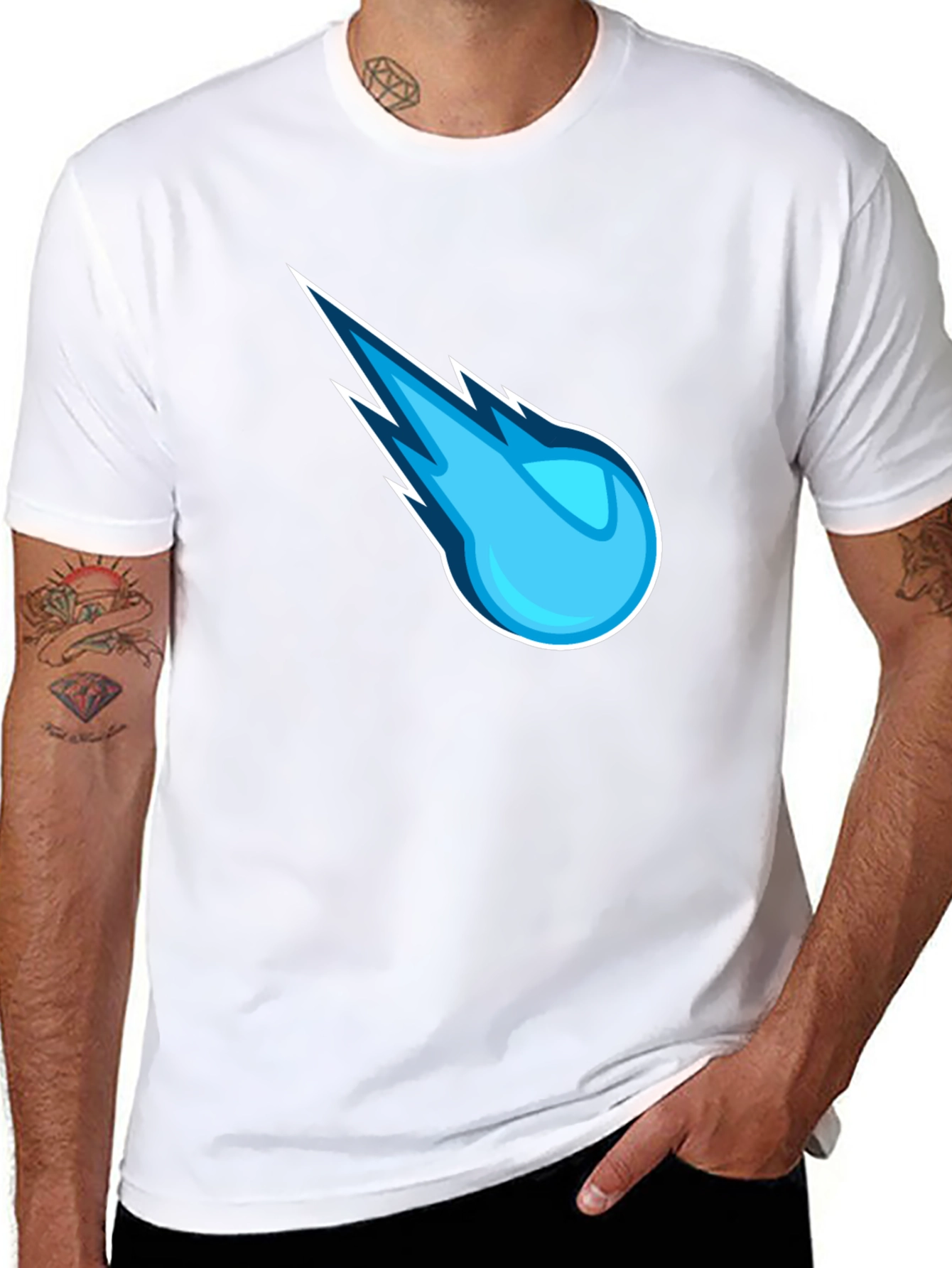Blue Comet Graphic Black T-Shirt