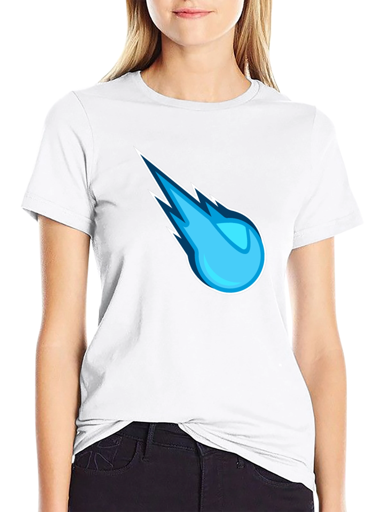Blue Comet Graphic Black T-Shirt