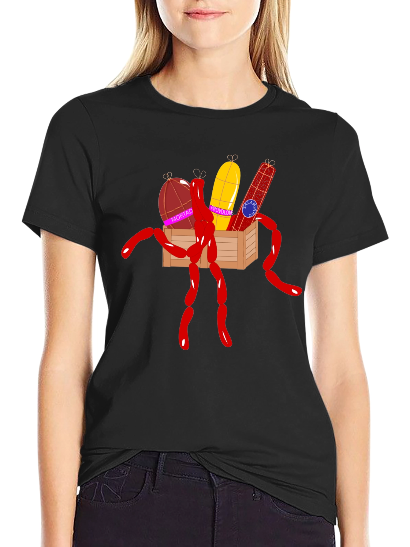 Humorous Sausage Graphic T-Shirt