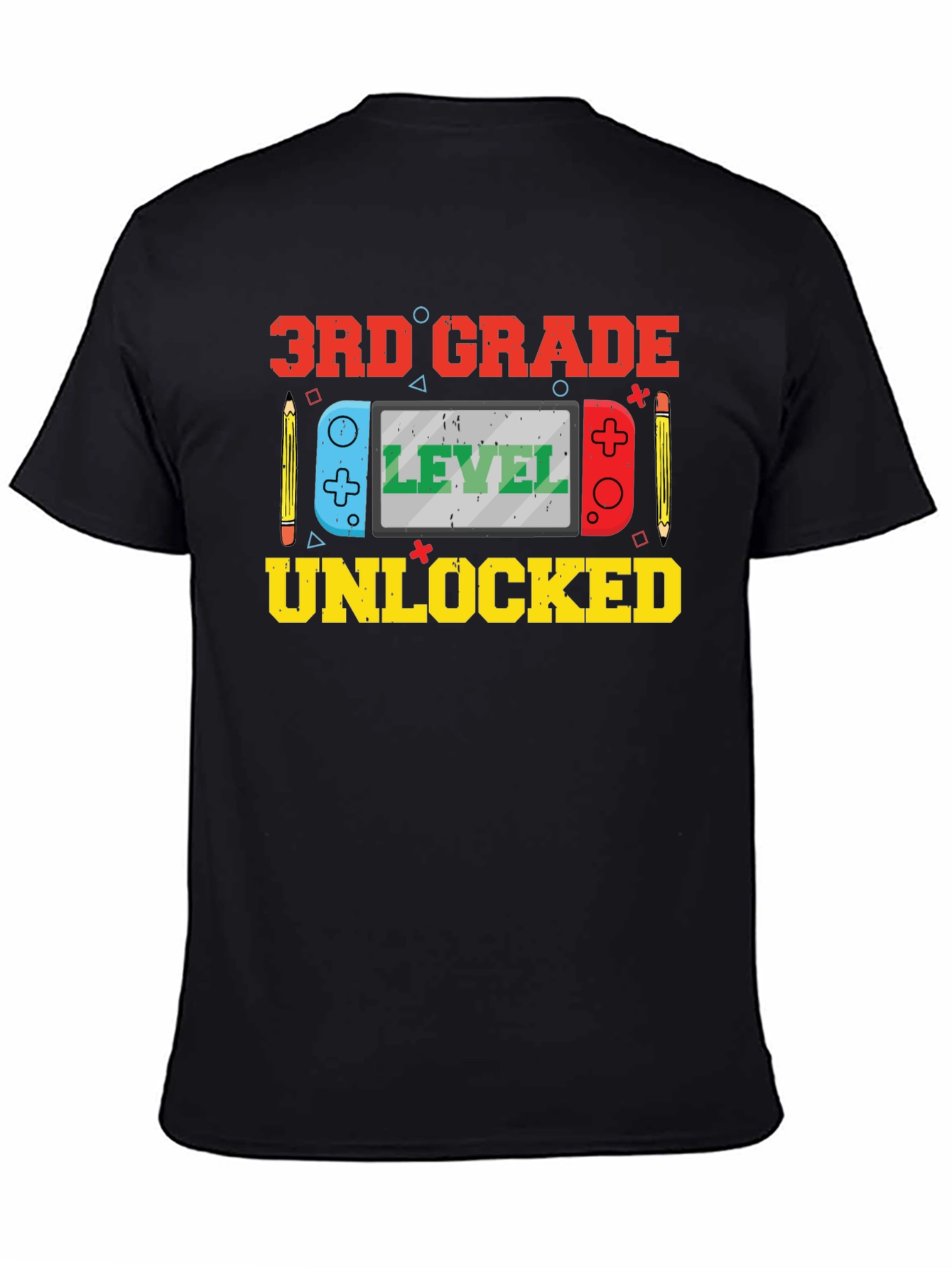 3rd Grade Level Unlocked Black T-Shirt