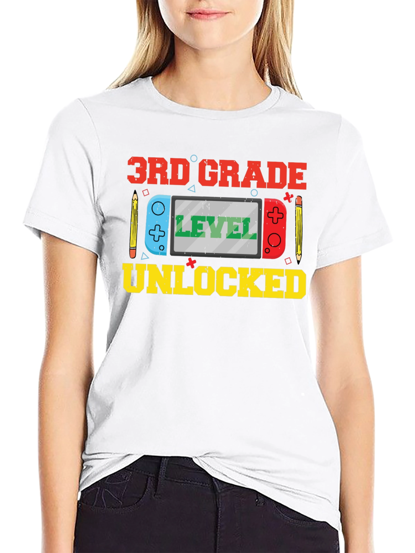 3rd Grade Level Unlocked Black T-Shirt