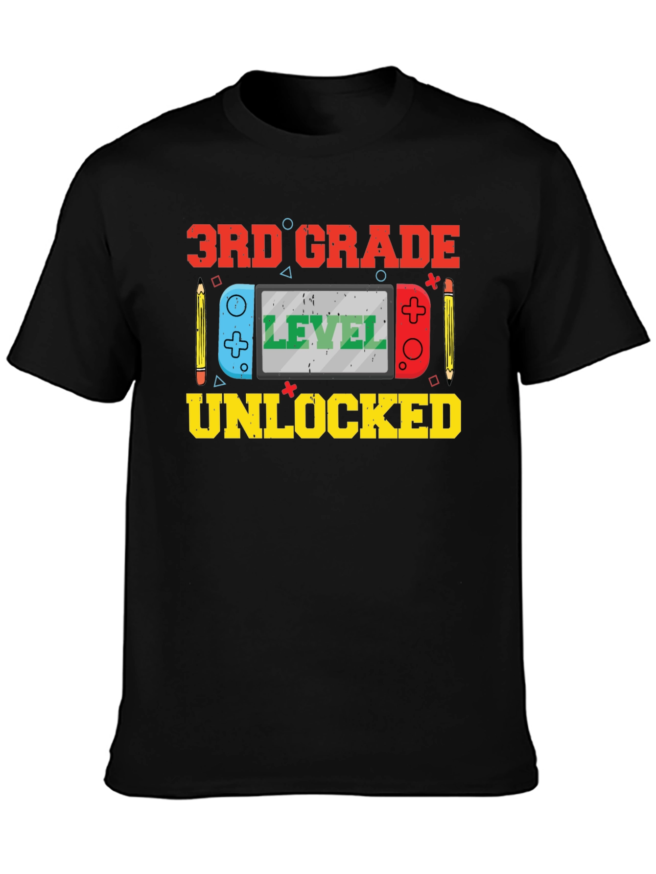 3rd Grade Level Unlocked Black T-Shirt