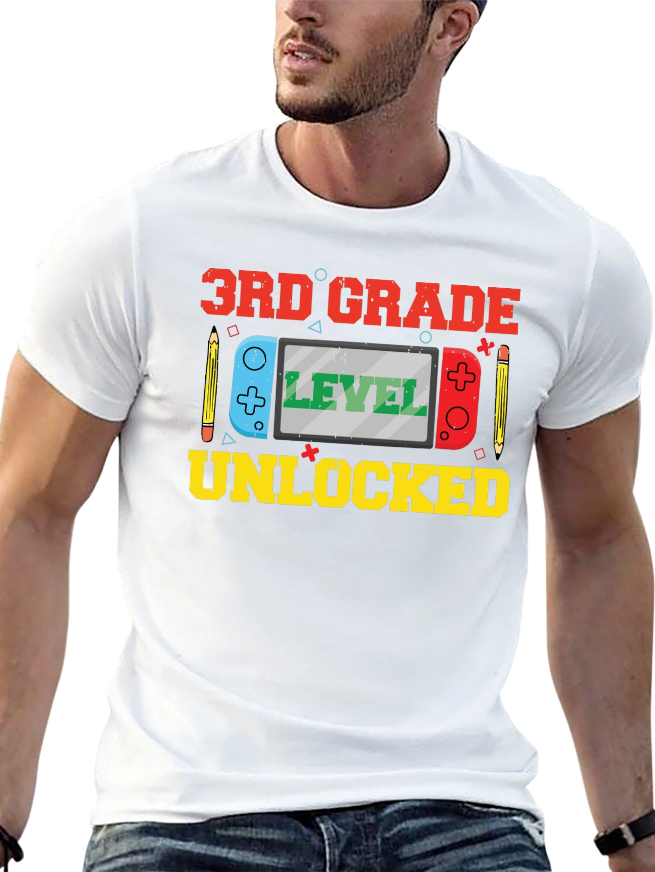 3rd Grade Level Unlocked Black T-Shirt