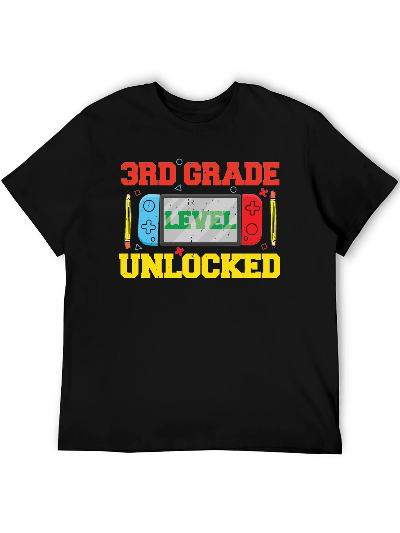 3rd Grade Level Unlocked Black T-Shirt