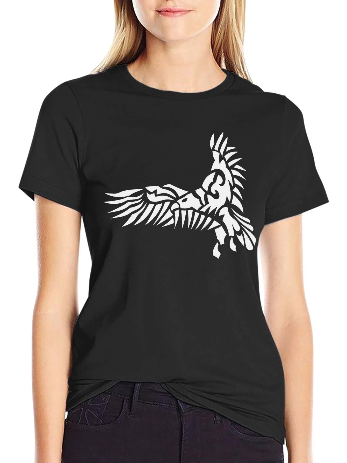 Raven Graphic Print Black T-Shirt