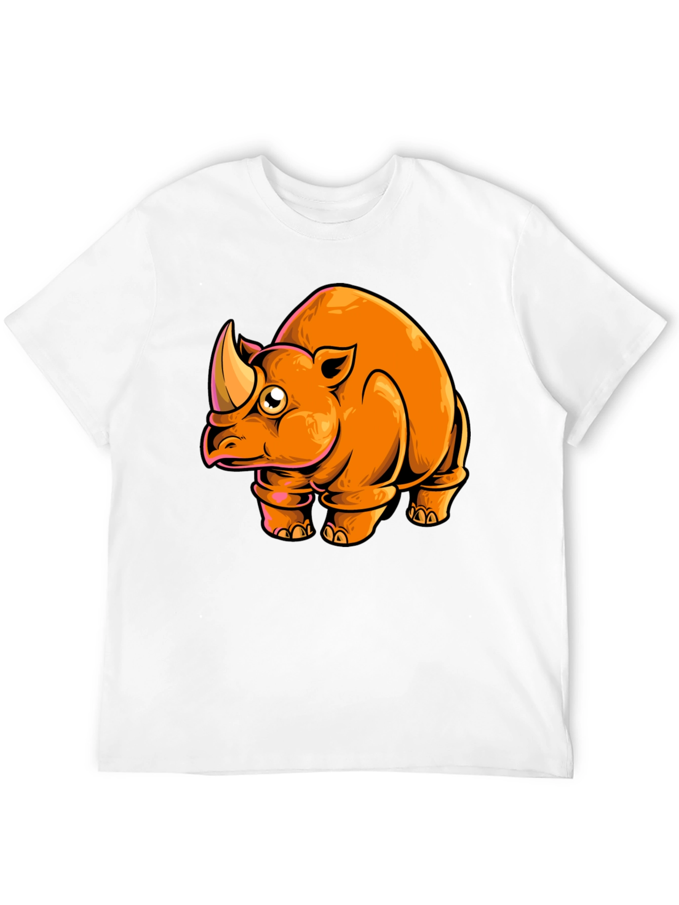 Cartoon Rhino Graphic Tee - Black T-Shirt