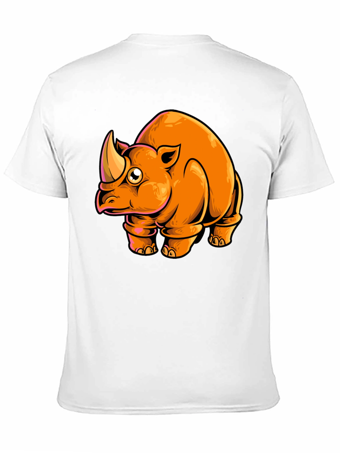 Cartoon Rhino Graphic Tee - Black T-Shirt